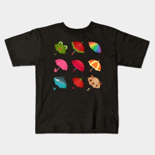 Umbrellas Illustration Kids T-Shirt